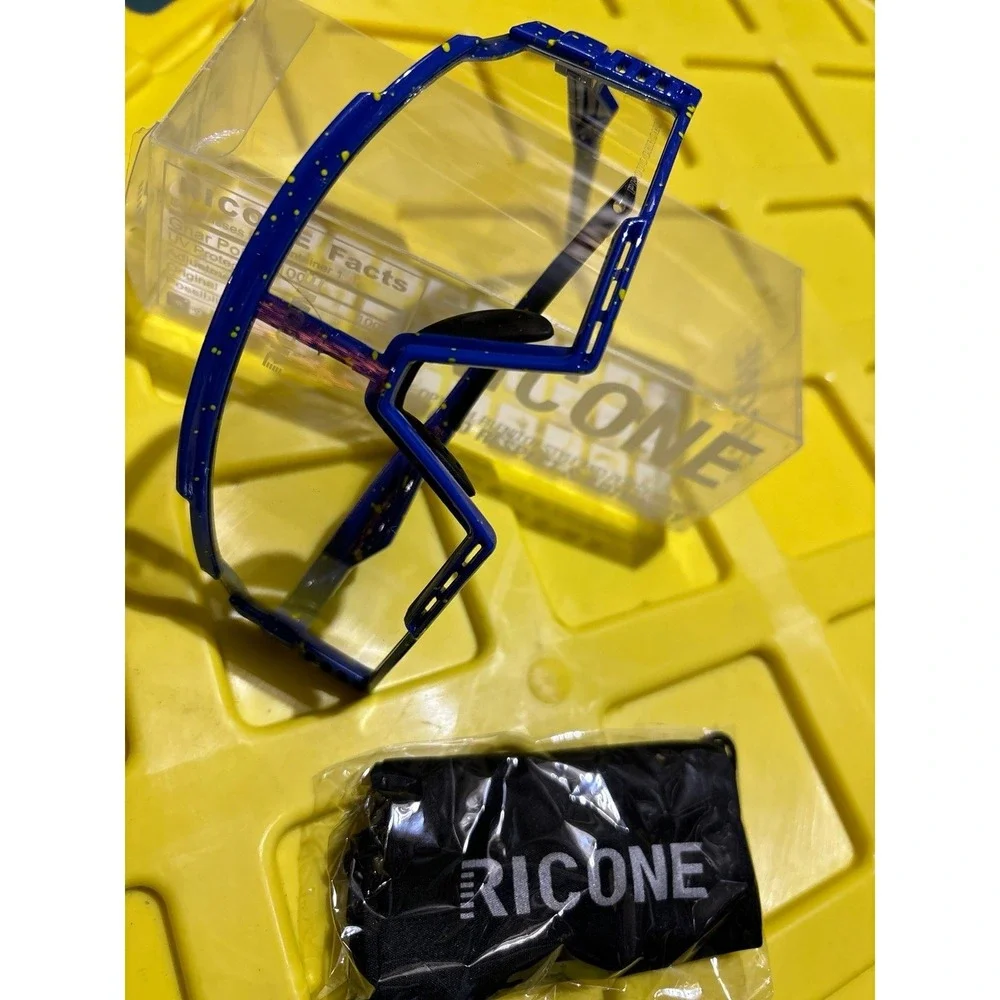 NEW Ricone Adult‎ Photochromic Cycling Motorcycle Glasses Goggles, Black/Blue